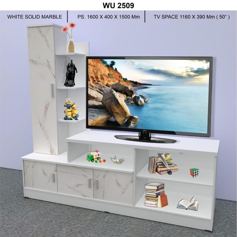 Meja Tv Buffet Minimalis Marble Silver WU 1608-1609