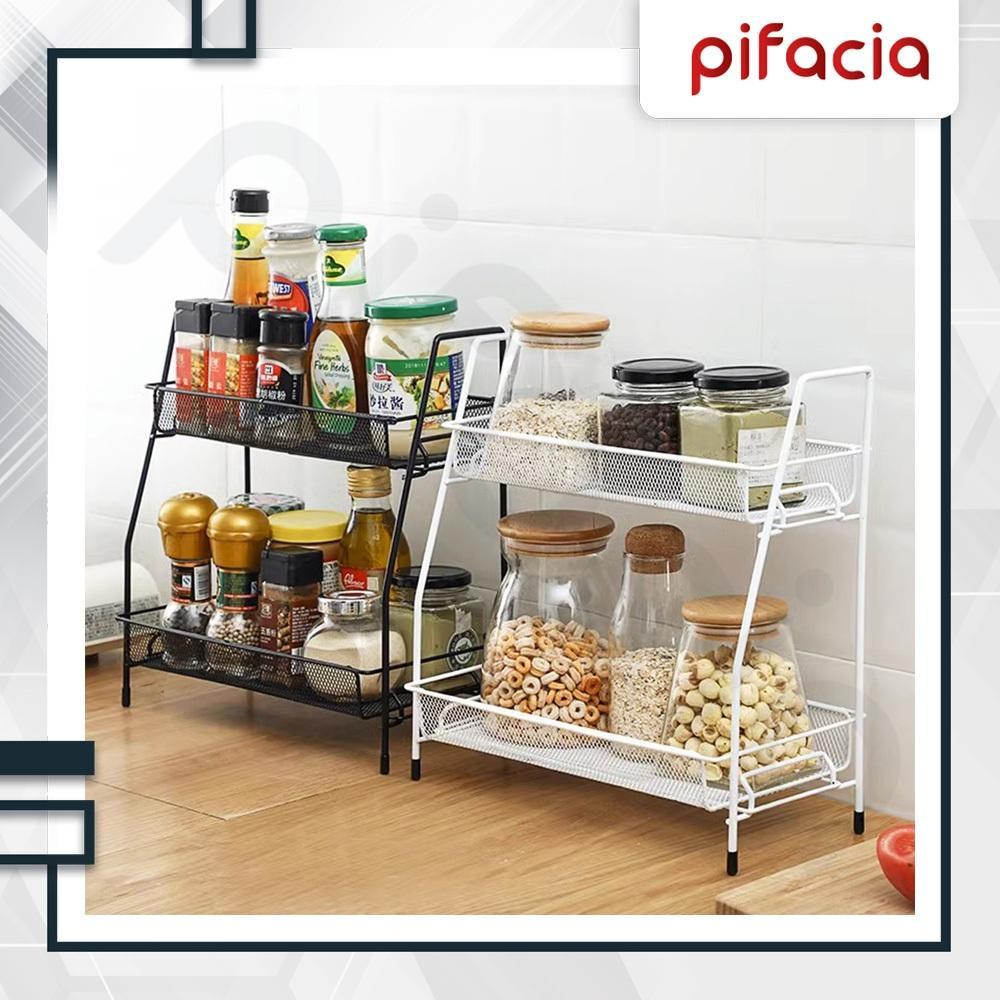 Rak Bumbu Dapur Besi Susun Rak Jajan Kosemetik Rak Portable Serbaguna