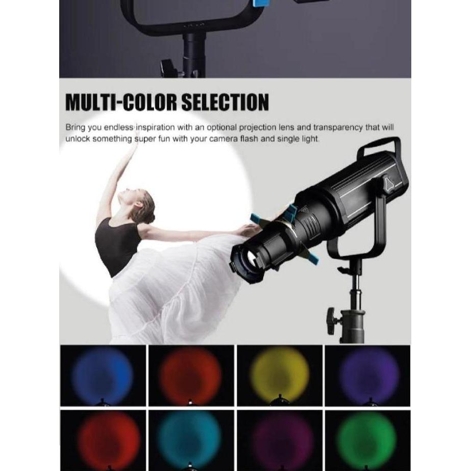 Tins- Ezone Optical Snoot Kit Projector Attachment With Gobo & Color Filter Gel