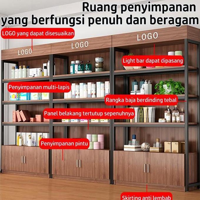 TETE-3 Rak Supermarket Rak Gondola Rak Market Rak Display Toko Rak Penyimpanan Gudang 100/120/140  R