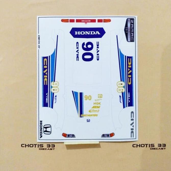 DECAL HOTWHEELS CIVIC EF ZAMAC BA33
