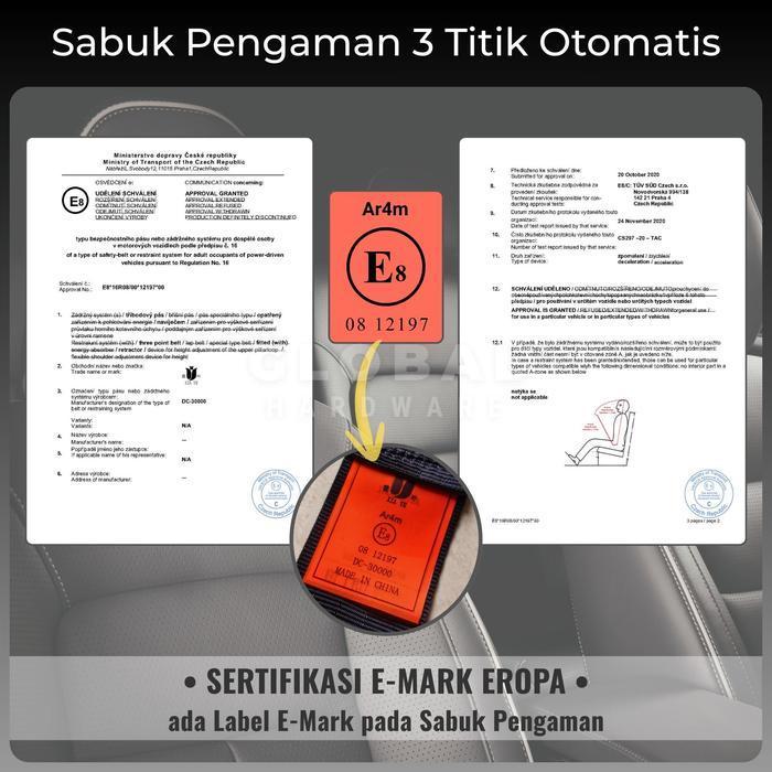 SAFETY BELT MOBIL UNIVERSAL OTOMATIS | SABUK PENGAMAN 3 TITIK OTOMATIS ATAU SEAT BELT 3 POINT AUTO M
