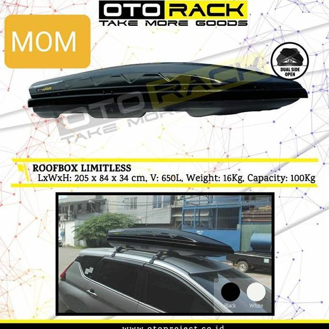 Otorack - Roof Box / Roofbox Limitless 600L Black Glossy / White Glossy - Dual Side Open