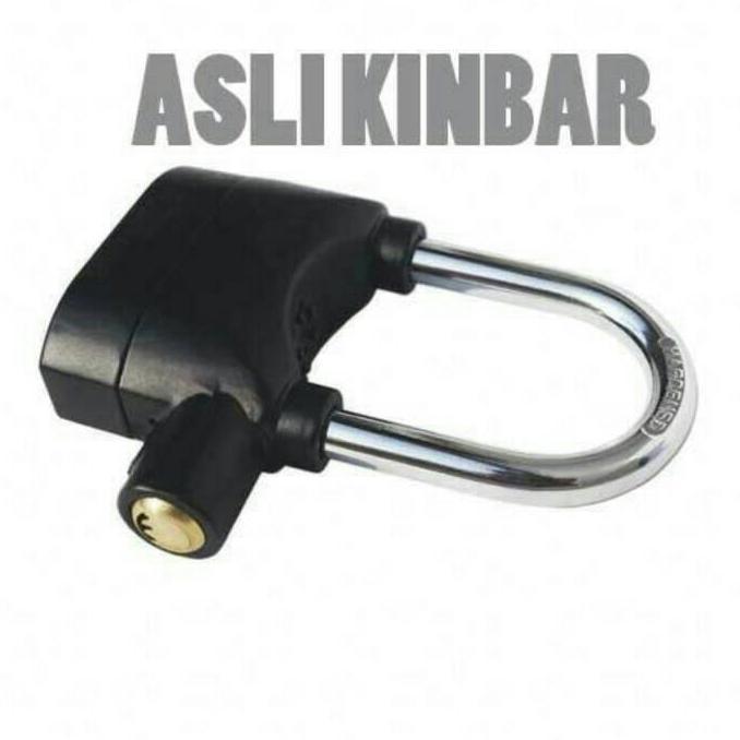 Gembok Alarm Kinbar sepeda motor/ kunci gembok anti maling pintu pagar
