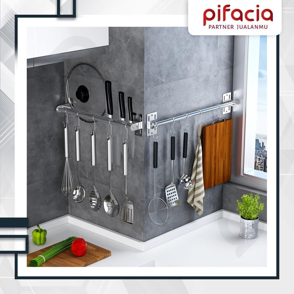 Rak Dinding Stainless Steel Serbaguna Dapur Kamar Mandi Tempat Alat Dapur Modern