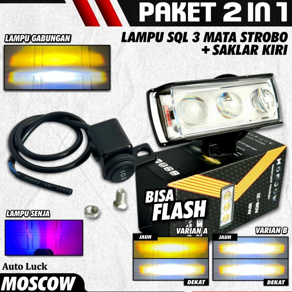 Paling Dicari Sql 3 Mata Strobo + Saklar Kiri Lampu Senja & Lampu Gabungan Terang Maximal Lampu Temb