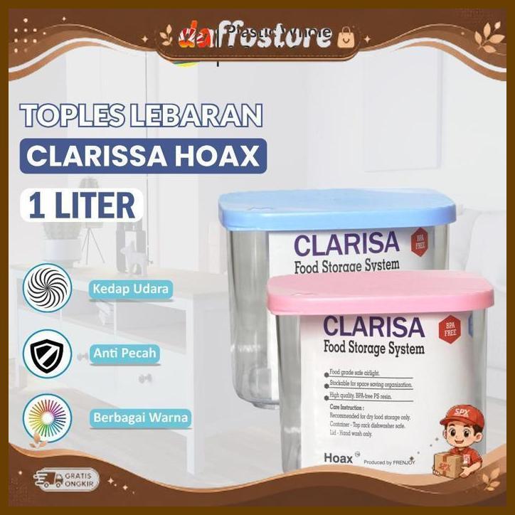 Toples Kue  Kerupuk Lebaran Plastik /Toples Serbaguna/Toples Clarissa / Frenjoy 1 Liter Big Sale