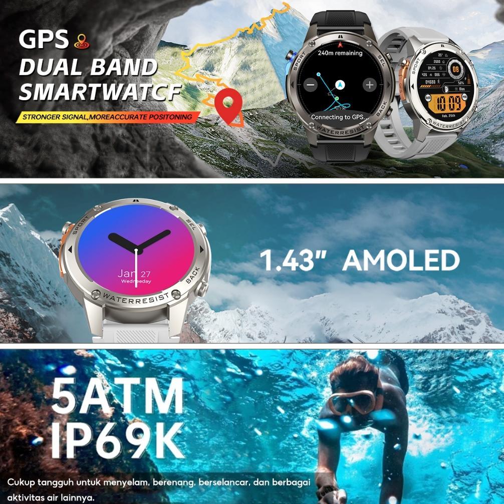 TERBARU SKMEI Smartwatch DM56 Built-in GPS Outdoor Sports Jam Tangan Pintar Tahan Air 5ATM | Layar A