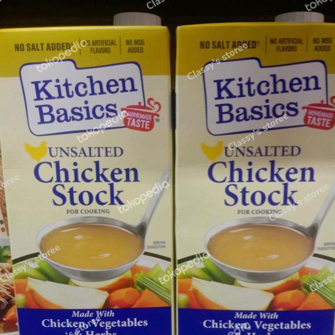 kitchen basic unsalted chicken stock/kaldu cair 907 gr