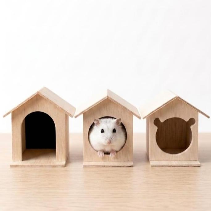 Hamtaro Rumah Hamster Lucu Model Kayu | Mainan Rumah hamster Kayu wood hamster house | Puzzle
