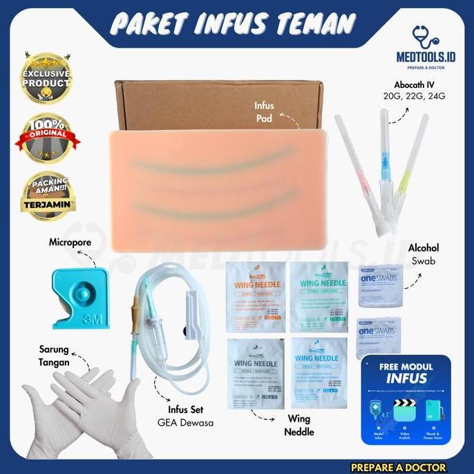 [ New ] Paket Infus Temen [Infusion Pad + Set + Abocath + Wing Needle + Micropore + Alkohol Swab] - 