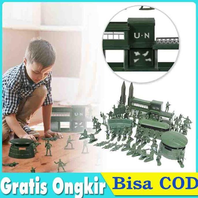 OVMIDEX 56pcs 5cm army men soldier figures Set mainan edukasi anak