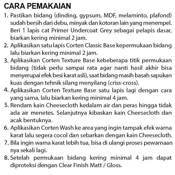Pulasan- Corten - Texture Base - Cat Motif Karat Besi (Komponen B)