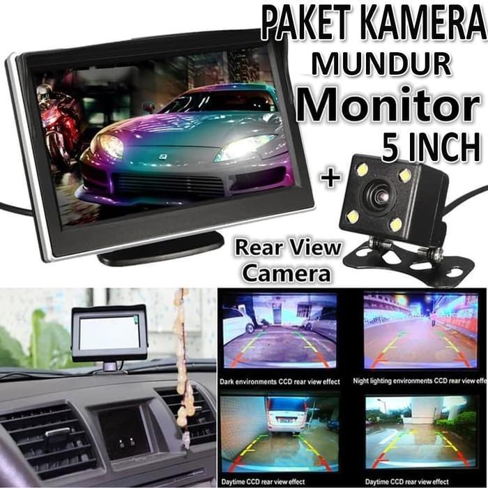 PAKET KAMERA MUNDUR PARKIR REAR VIEW CAMERA CCD DENGAN MONITOR 5 INCH ORIGINAL DAN TERPERCAYA