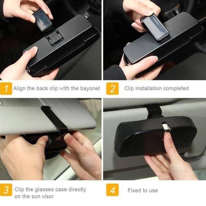 Mcqueen- Kotak Kacamata Mobil Sun Visor Sunglasses Organizer Box Tempat Koin @@