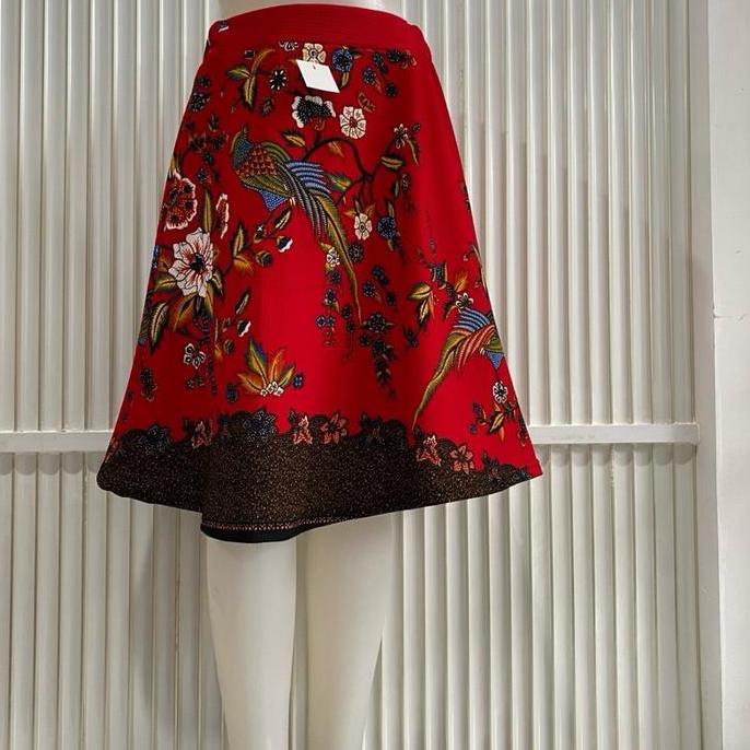 UCL_GRAMARI - ROK PAYUNG PENDEK 7/8 WANITA MOTIF BATIK STYLE KOREA FULL KARET PINGGANG