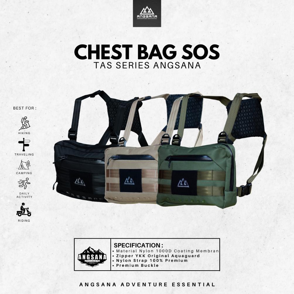 Chest Bag Angsana seri SOS Tas Dada Tangguh Bushcraft Ridding Outdoor