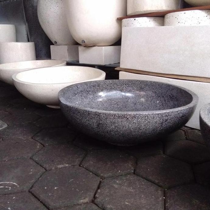 Pot teratai terazzo besar