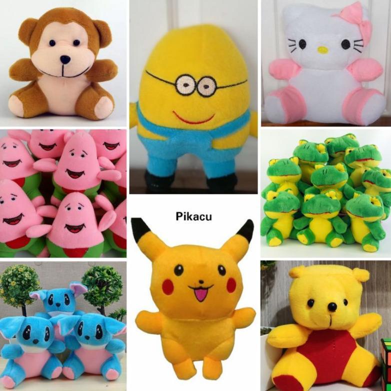 Terlaris Boneka Mini 15Cm Teddy Bear Minion Panda Pokemon Doraemon