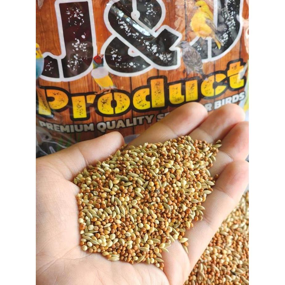 J&J Finch Mix (FM) (1KG) Pakan Burung Emprit, Gold Amadine, Finch