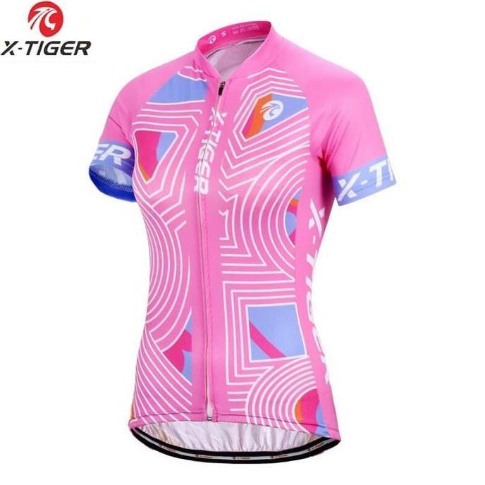 JERSEY X-TIGER PINK BAJU SEPEDA FEMALE WANITA HANGER