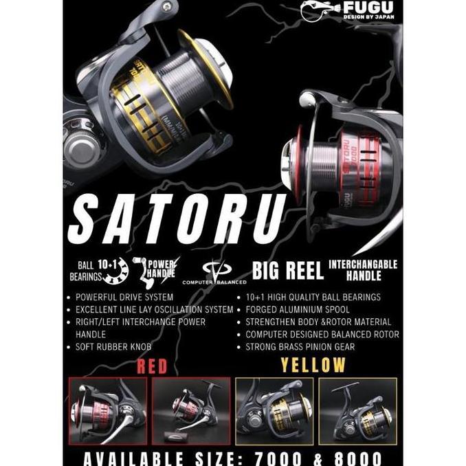 Reel Pancing Spinning FUGU SATORU 7000 & 8000# 10+1 BB Power Handle Joran Murah Alat Pancing Grosir 