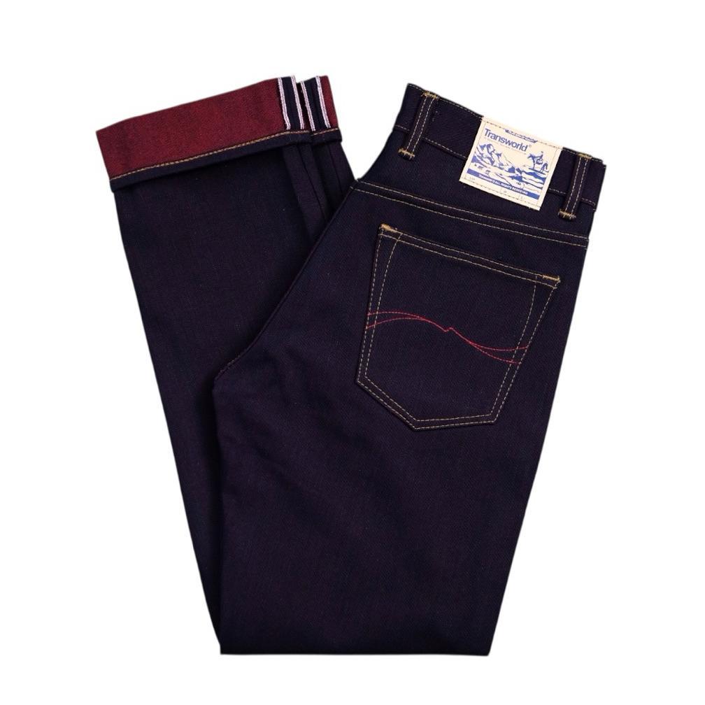 BEST SELLER TRANSWORLD CELANA DENIM SELVEDGE 14 OZ ACEENT AJIMAN BLACK X RED