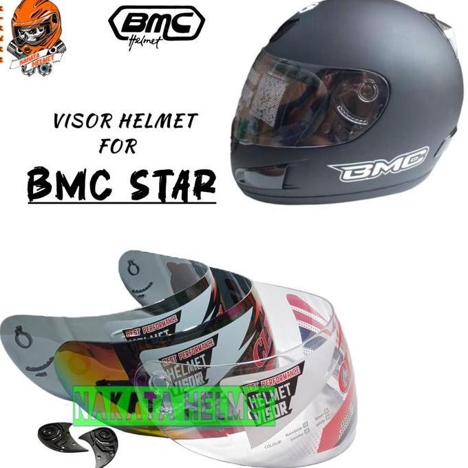 Kaca helm BMC STAR visor helmet bmc star blade pelangi bening hitam