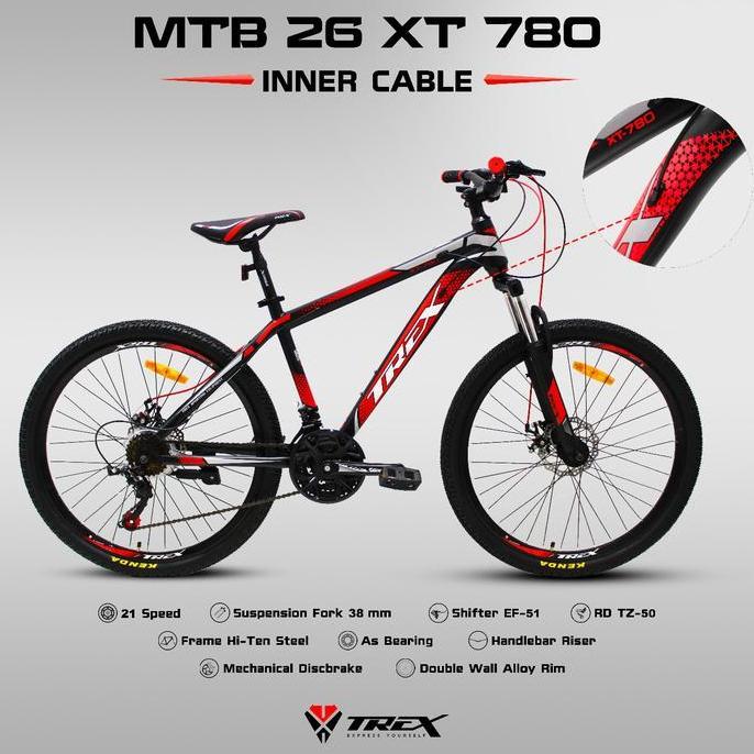 Terlaris Sepeda Mtb 26 Trex 780 Inner Cable / Sepeda Gunung 26 Trex 780 Murah