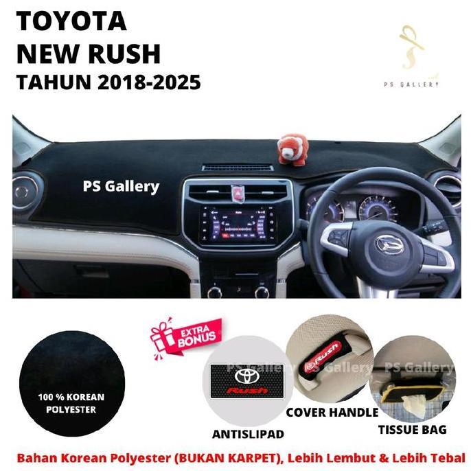 NEW PRICE - Alas Dasbor Mobil New Rush Tahun 2018-2025 Aksesoris Cover Dashboard Premium