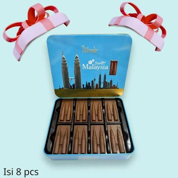 COKLAT ALFREDO KALENG TWIN TOWER 80GR/COKLAT MALAYSIA
