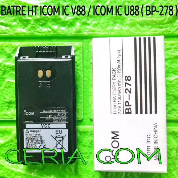 TERBARU - BATRE HT ICOM U88 ICOM IC V88 LITHIUM ORI BATTERY ICOM BP-278 BP 278
