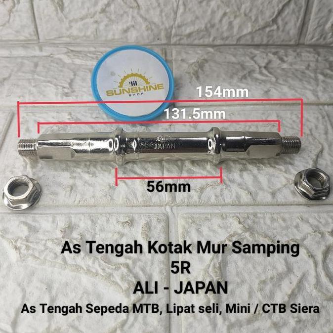 As Tengah BB Kotak Mur Samping 5R ALI JAPAN Untuk Crank Gear Tengah Sepeda MTB Lipat