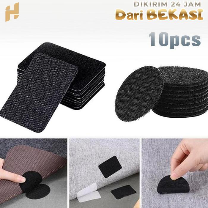 Velcro Perekat Bulat 10pcs Double Tape Velcro 6cm Velcro Tape Bulat Serbaguna Perekat Kain Velcro