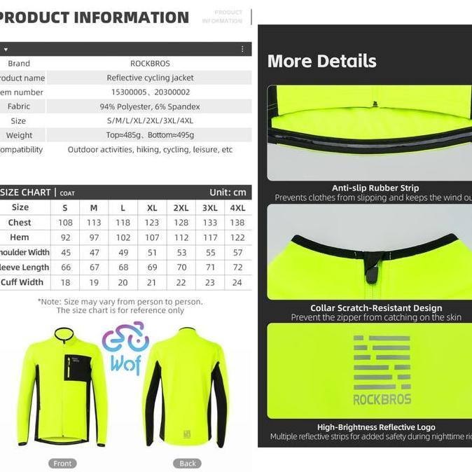ROCKBROS YPW056 Jaket Jersey Sepeda Motor Long Sleeves Winter Jacket