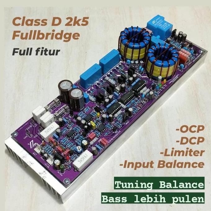 Class D D2K5 Fullbridge Dobel Feedback + Limiter Tuning Inbal Driver Power Amplifier