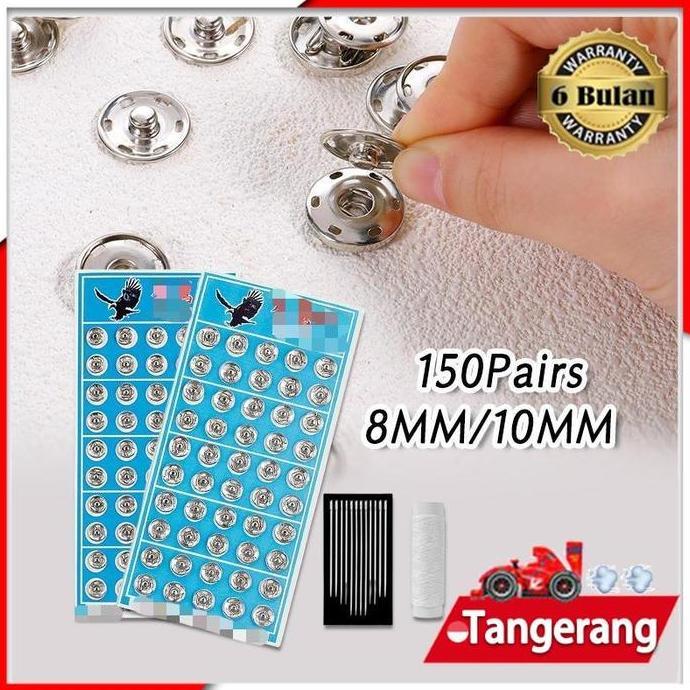 REWARLI 150pair Kancing Jepret / Kancing Cetet / Press Studd Uk 8mm/10mm