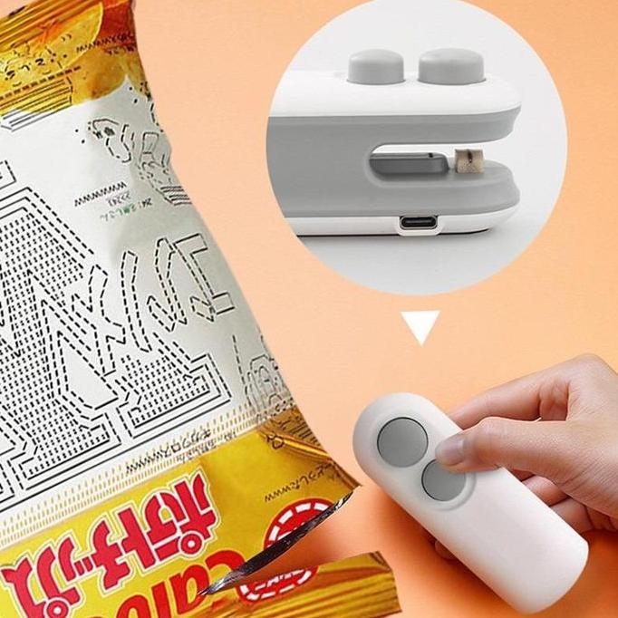 (Best) Mini Sealer Portable - Alat Pres Plastik & Snack Praktis USB Rechargeable
