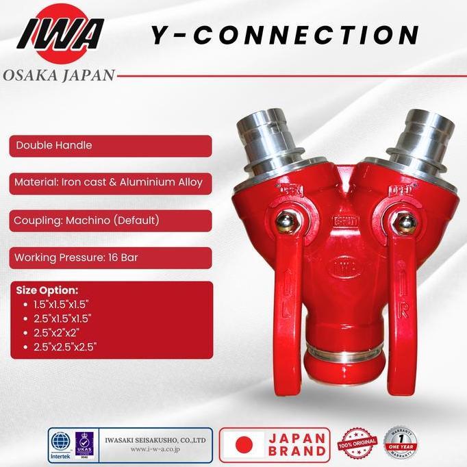 (Best) IWA - Y-Connection / Double Handle Fire Hose Divider | Pembagi Aliran Air Pemadam Kebakaran