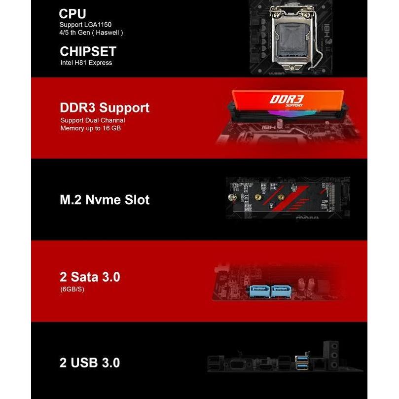 Comp- Motherboard Varro H81V-R3 Socket 1150