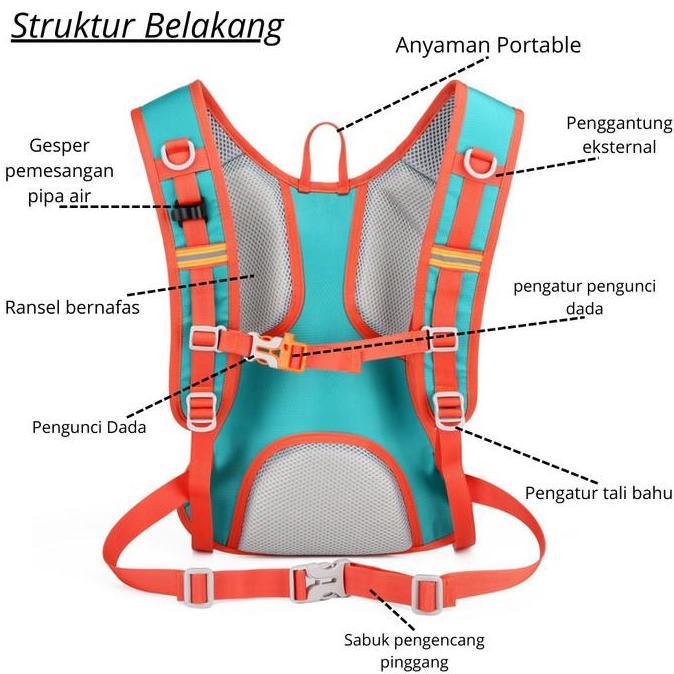 Bikers- Tas Ransel Sepeda Hydropack Terproof Backpack Punggung Sports Lari Trail Sepeda Hiking T 26 
