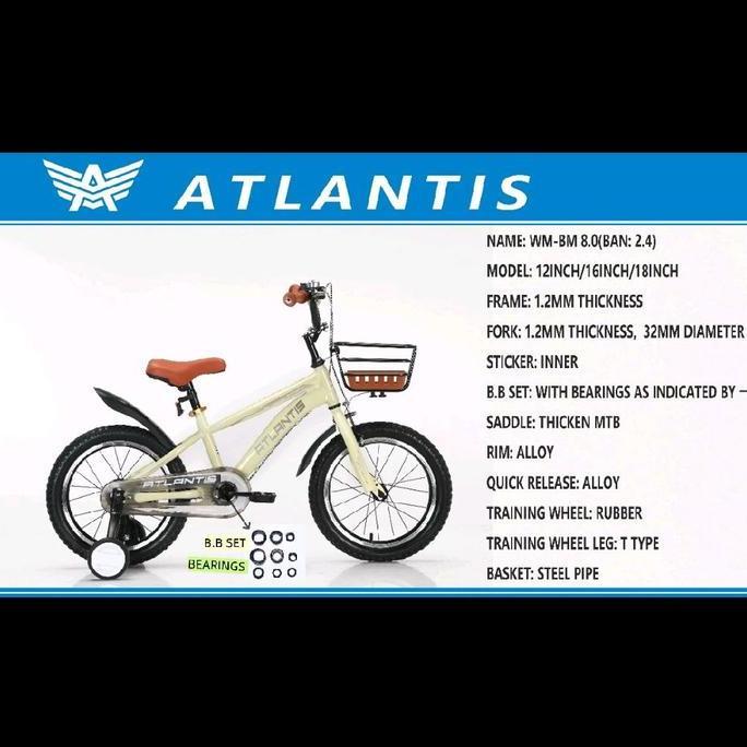 Sale Sepeda Anak Cowo/ Cewe 12/16/18Inch Atlantis 8.0Yl  Outdoor