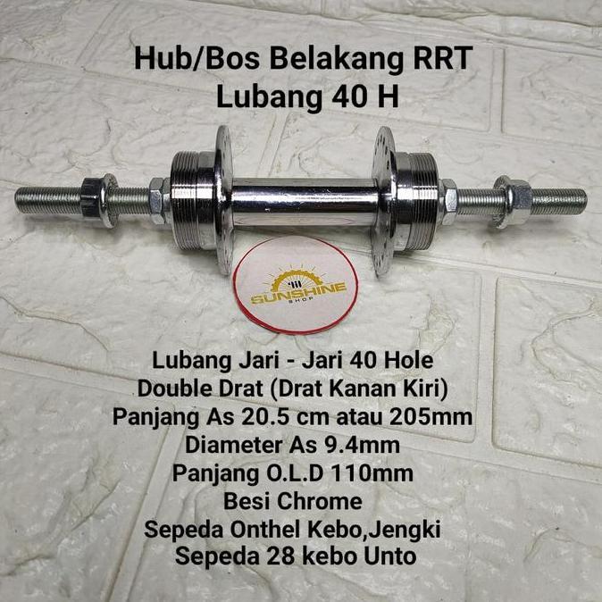 Hub Belakang 40H Polo Drat Untuk Gir Freewheel Single 1 Speed Sepeda Onthel 28 Ontel 26X1 3/8 Jengki