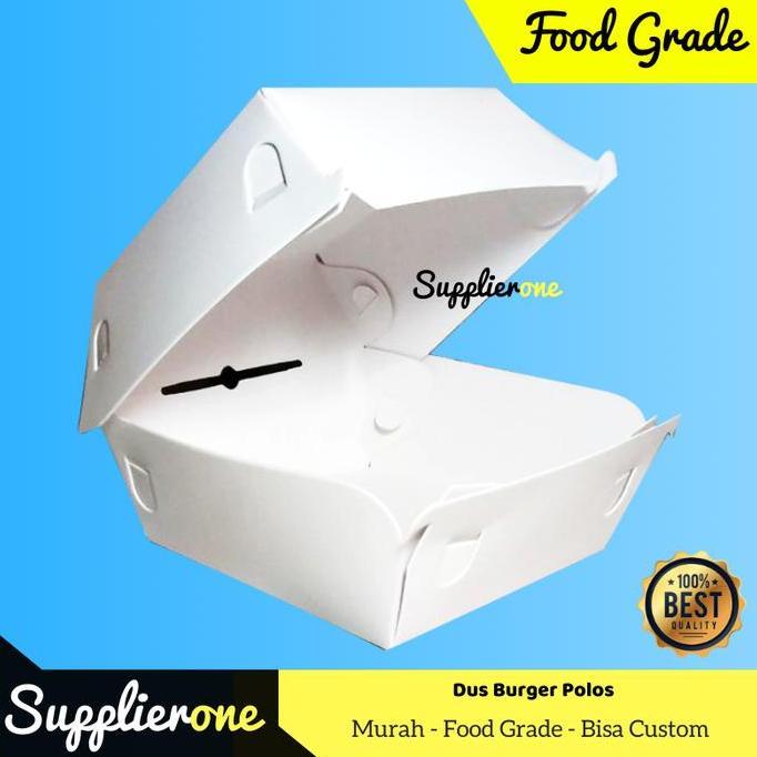 Mblg - Box Burger Polos  Isi 50/ Dus Burger / Kemasan Burger Dimsum Food Grade