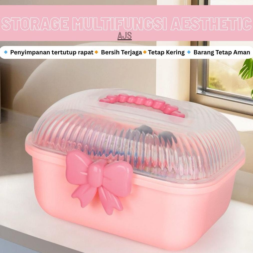 Murah Ajs Kotak Penyimpanan Serbaguna/Tempat Asesoris/Kotak Besar/Kotak Lucu / Wadah Penyimpanan/Min