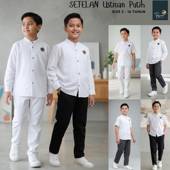 Tabina Setelan Koko Kemeja Putih Anak Sampai Remaja Laki Laki