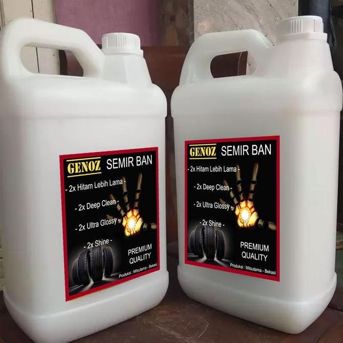 GENOZ Semir Ban 5 liter JUMBO -  Pengkilap Ban / Penghitam Ban Mobil Ban Motor