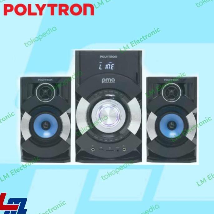Polytron Multimedia Audio Speaker PMA 9507/BA PMA9507 2.1ch Bazzoke Extra Bass LED Display Dital Bas