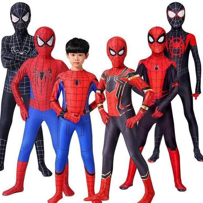 Kostum Spiderman Cosplay Onesie Party Baju Superhero Anak Laba Laba