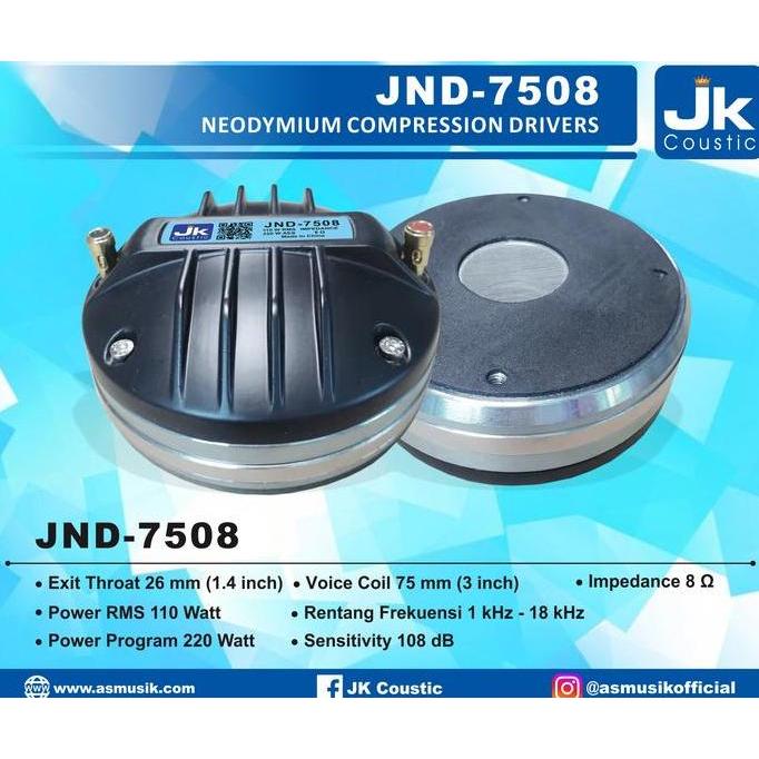 Speaker Driver JND 75 JK Coustic Tweeter Neo